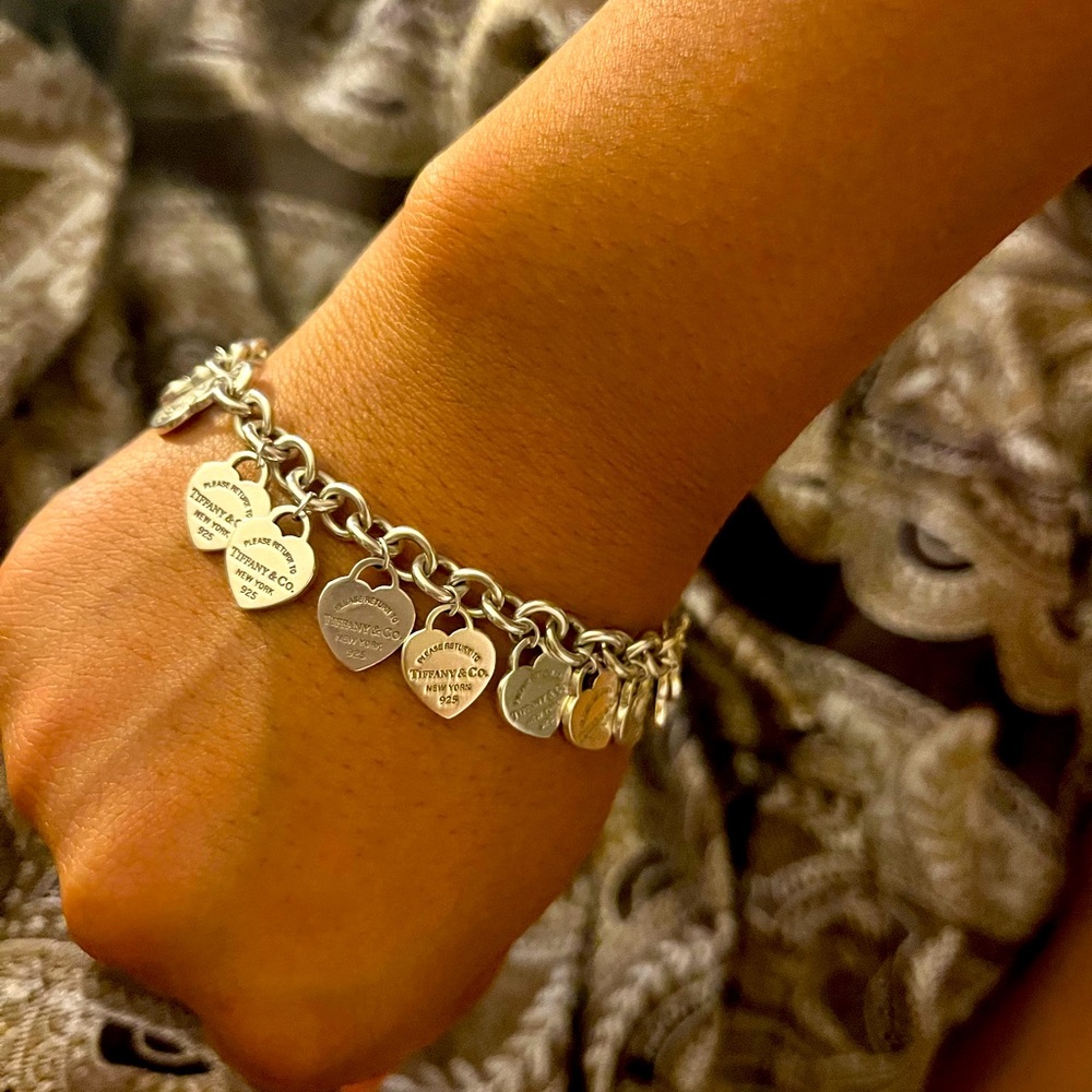Multi Heart charms Tiffany Bracelet